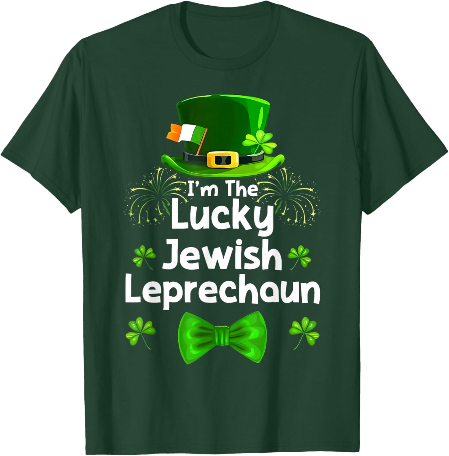 St Patricks Day I'm The Lucky Jewish Leprechaun Hat Men Kids T-Shirt - T-Shirt | Forest