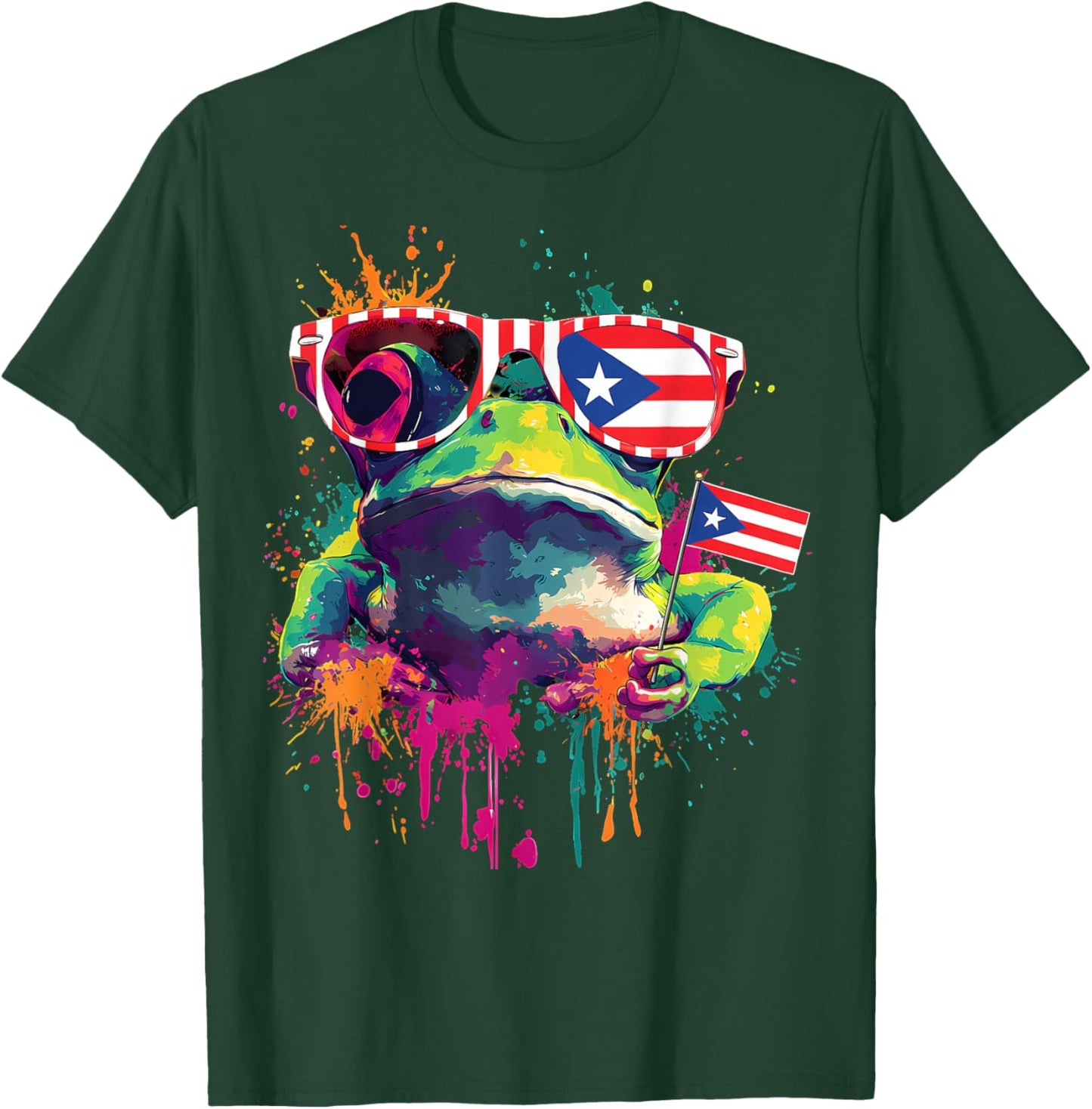 Coqui Frog Puerto Rico Taino Puerto Rican Flag Boricua T-Shirt - T-Shirt | Forest