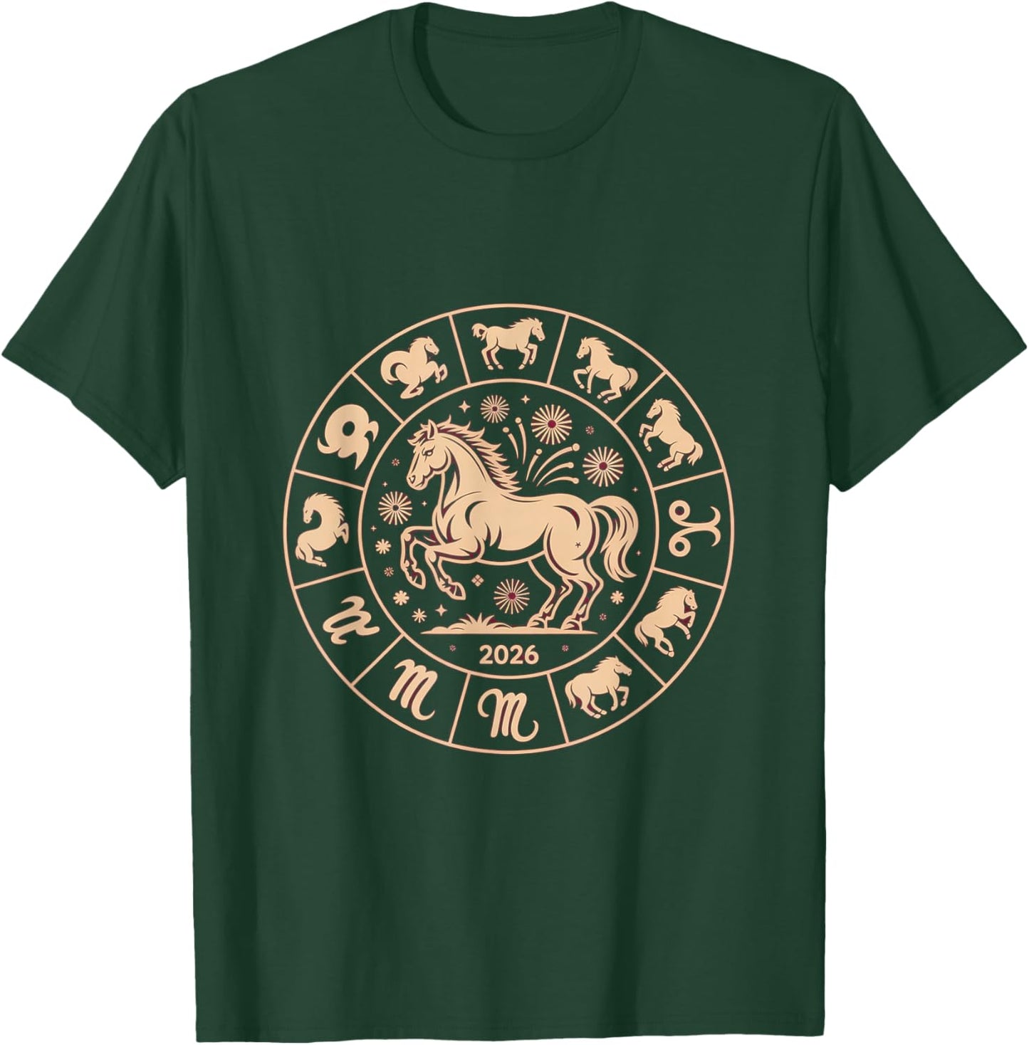 Year of The Fire Horse 2026 Festive Chinese New Year T-Shirt - T-Shirt | Forest