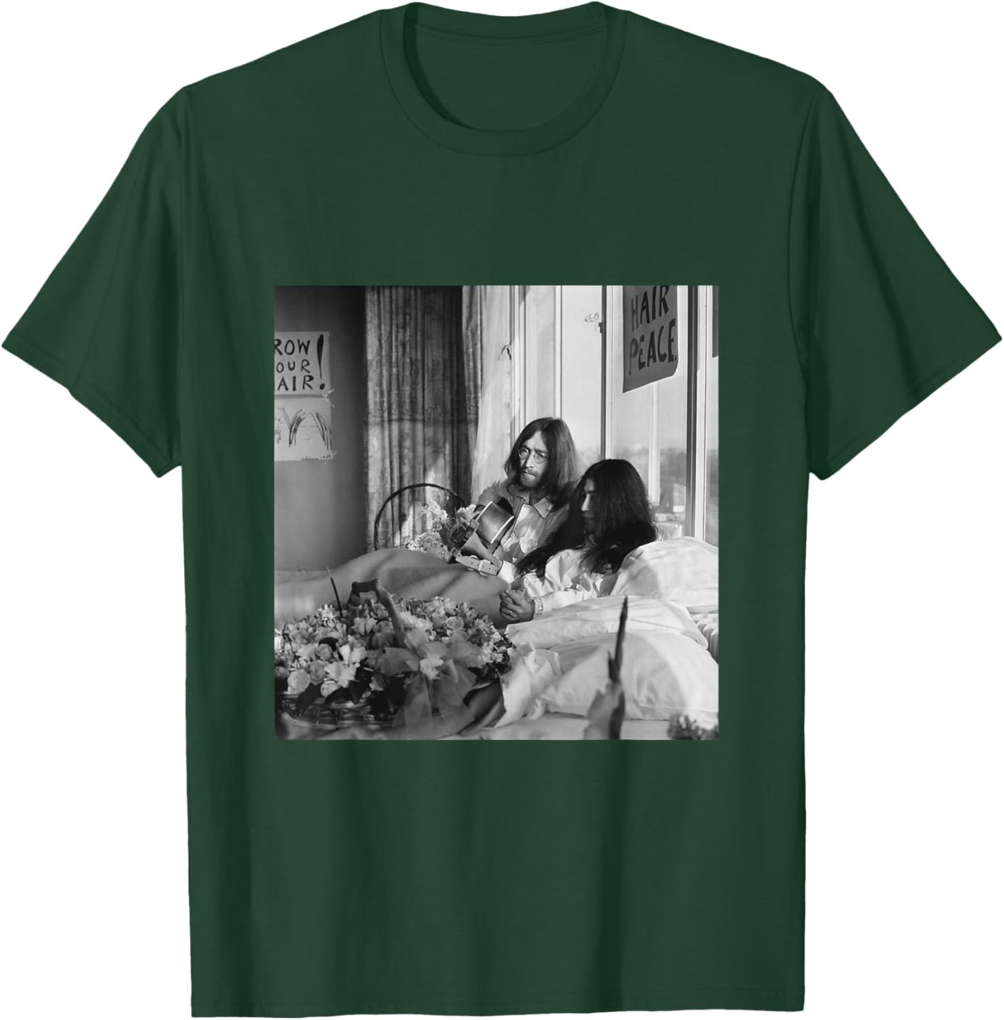 The Beatles John Lennon Yoko ONO Anti-War Bed-in 1969 T-Shirt - T-Shirt | Forest