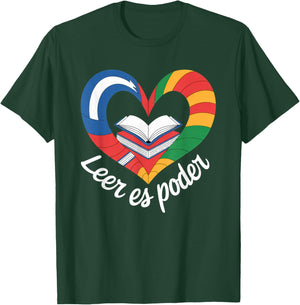 Leer ES Poder Mexico Reading Floral Hispanic Heritage T-Shirt - T-Shirt | Forest