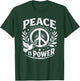 Peace is Power Retro Dove Laurel Peace Sign Unity Love Art T-Shirt - T-Shirt | Forest