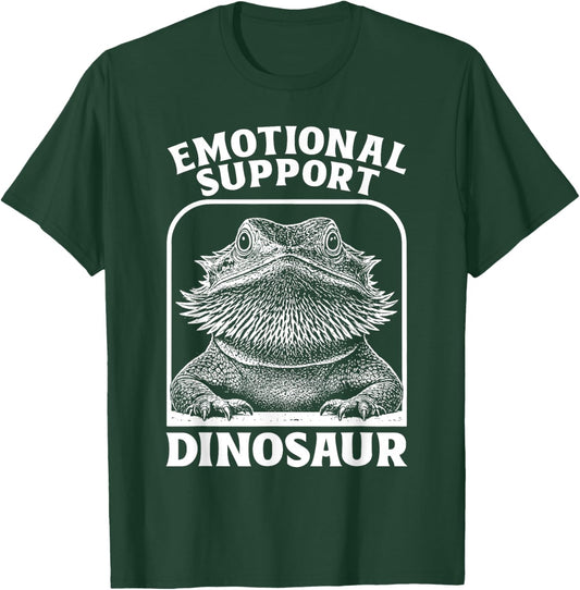 Emotional Support Dinosaur Funny Bearded Dragon Lizard T-Shirt - T-Shirt | Forest