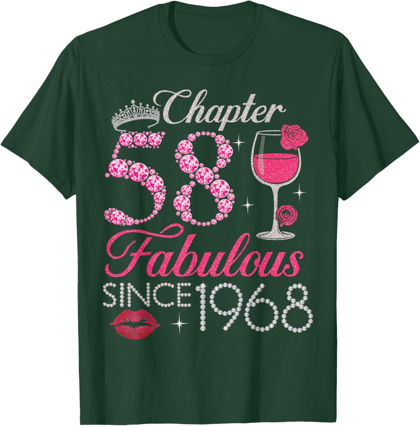 Vintage Chapter 58 Fabulous Since 1968 Birthday Gifts T-Shirt - T-Shirt | Forest