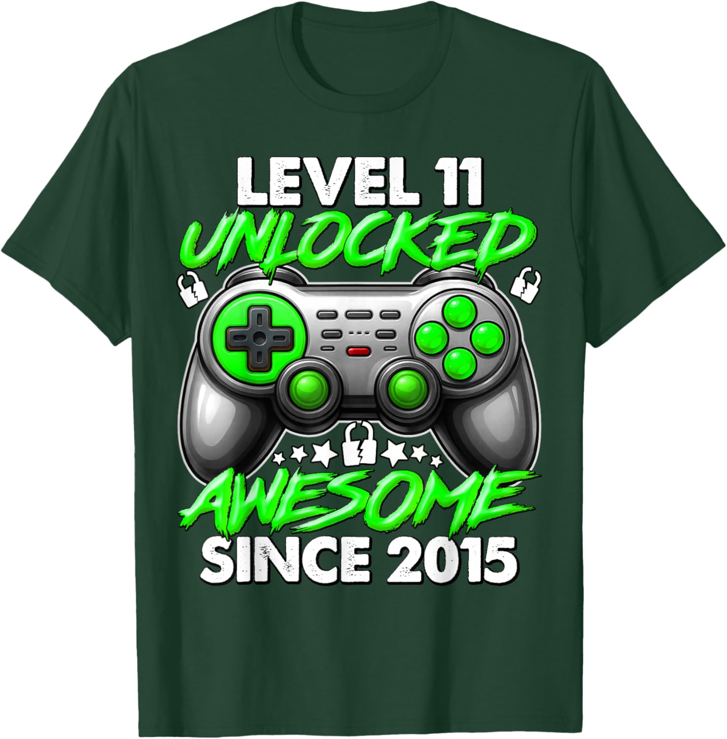 Level 11 Unlocked 11 Year Old Gifts Boys 11th Birthday Boy T-Shirt - T-Shirt | Forest