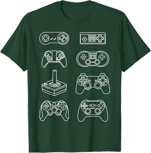 Evolution of Video Game Controllers Geek Nerd Gamer T-Shirt - T-Shirt | Forest