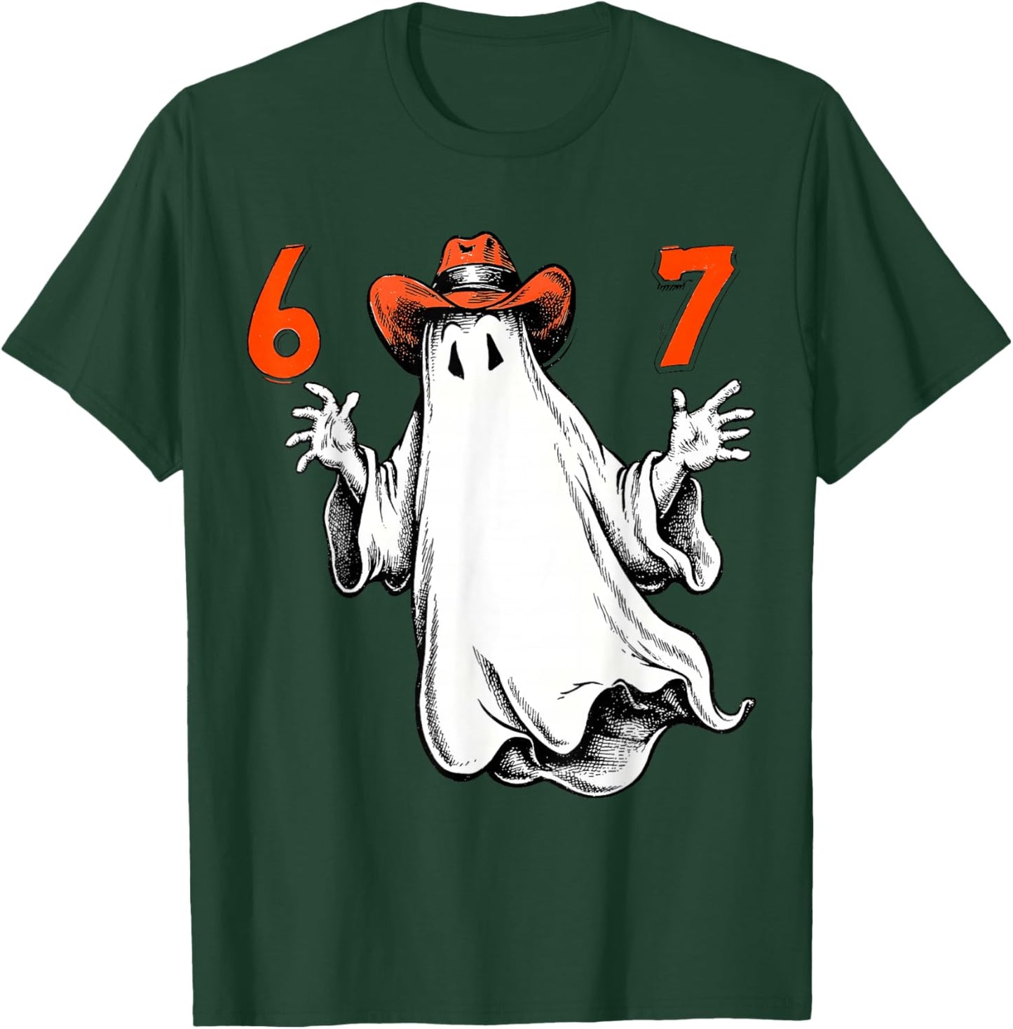 67 Halloween Funny Six Seven Meme Brainrot Ghost Kids Bruh T-Shirt - T-Shirt | Forest