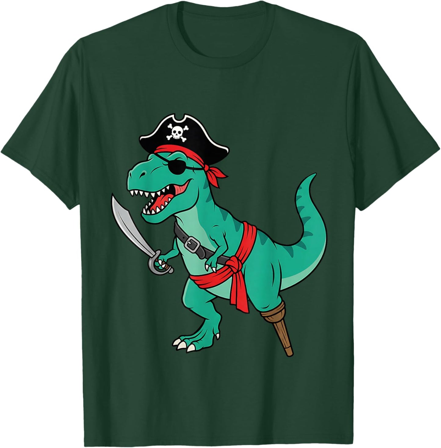 Pirate Dinosaur Toddler Boy Funny Kids Halloween Costume T-Shirt - T-Shirt | Forest