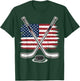 Ice Hockey USA Flag T-Shirt - T-Shirt | Forest