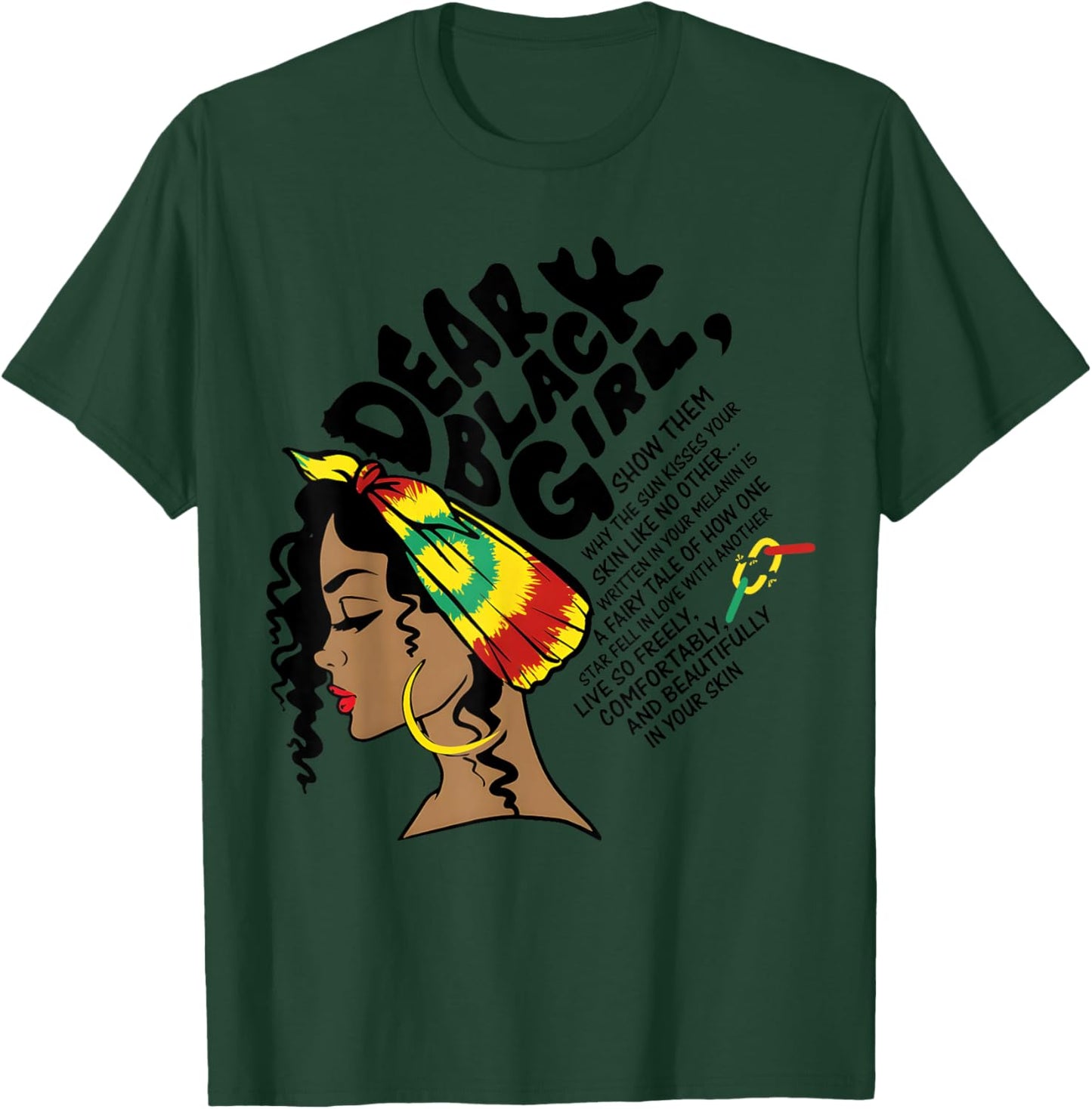 Dear Black Girl Afro Queen Black History Month Pride Women T-Shirt - T-Shirt | Forest