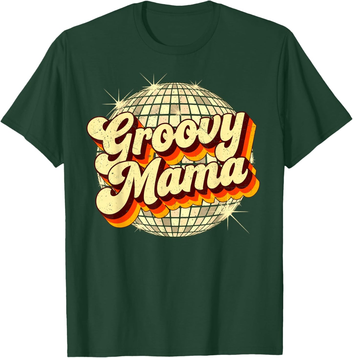 Funky Retro Disco Ball 70s Groovy Mama Party T-Shirt - T-Shirt | Forest