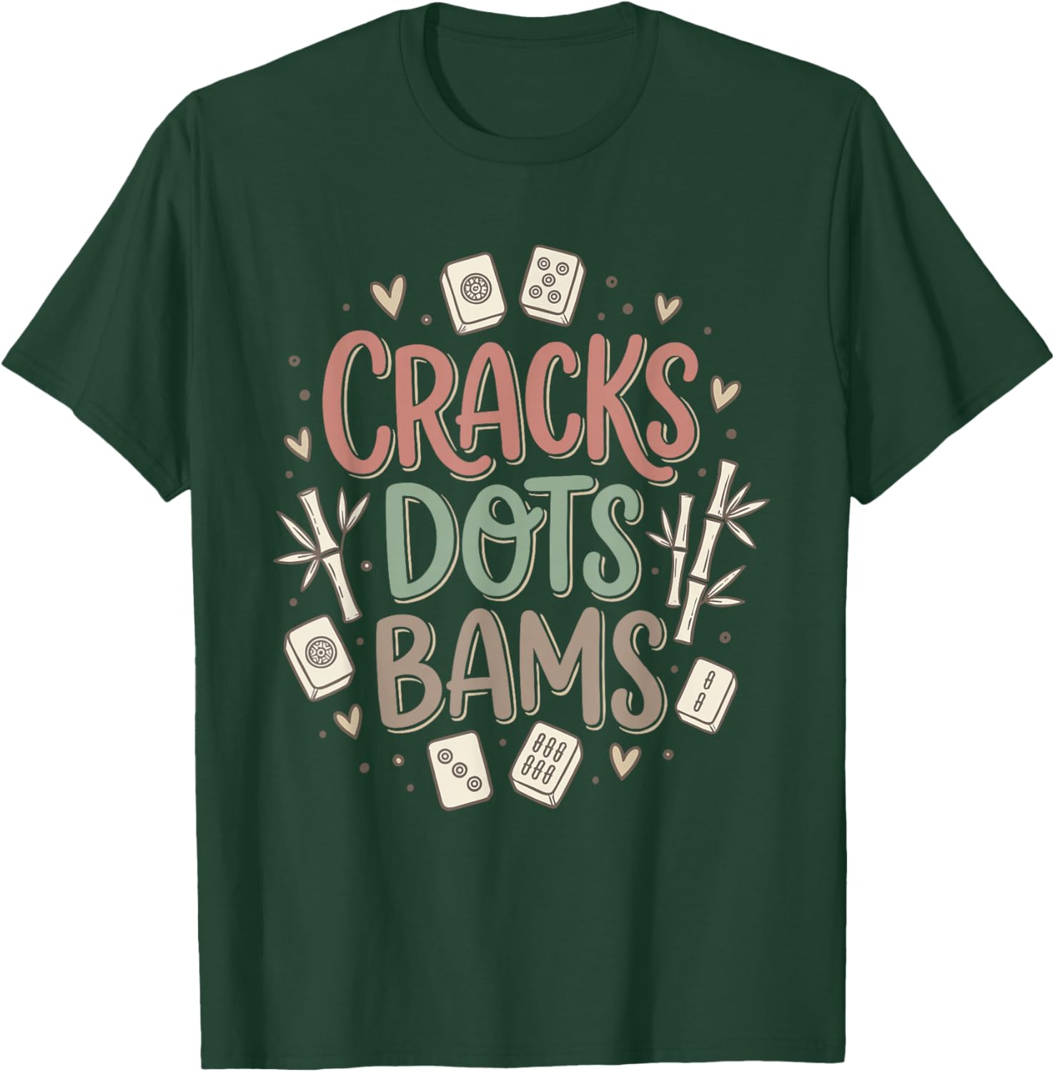 Cracks Dots Bams American Mahjong Player Mah Jongg Game Tile T-Shirt - T-Shirt | Forest