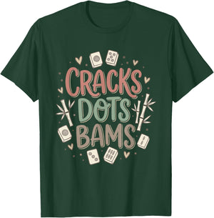 Cracks Dots Bams American Mahjong Player Mah Jongg Game Tile T-Shirt - T-Shirt | Forest