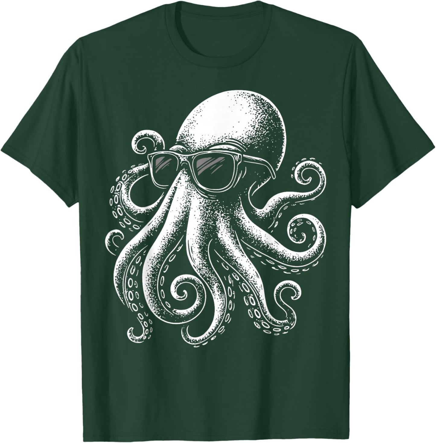 Octopus Sunglasses Snorkeler T-Shirt - T-Shirt | Forest