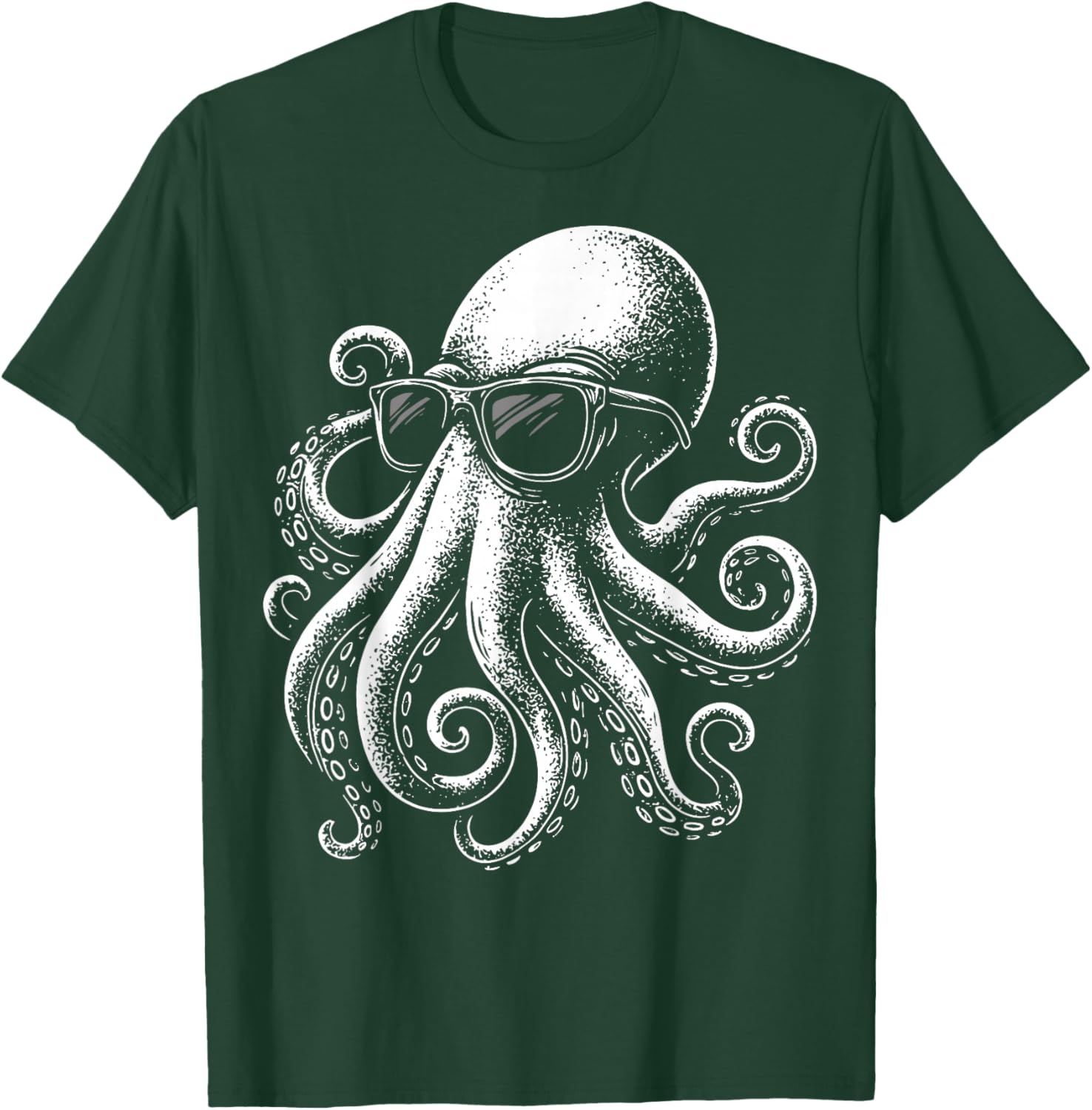 Octopus Sunglasses Snorkeler T-Shirt - T-Shirt | Forest