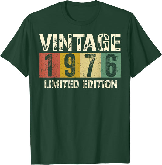 Vintage 50 Birthday Decorations Men 50yr 1976 50th Birthday T-Shirt - T-Shirt | Forest