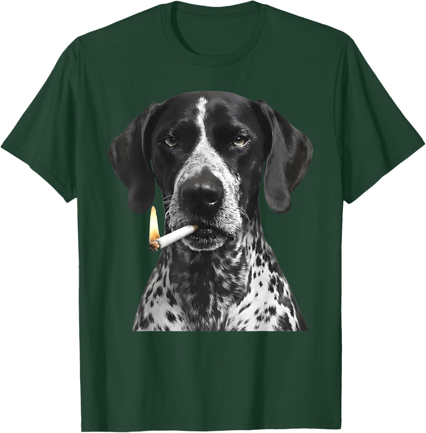Cool German Shorthaired Pointer Smoking GSP Graphic Dog Mom T-Shirt - T-Shirt | Forest