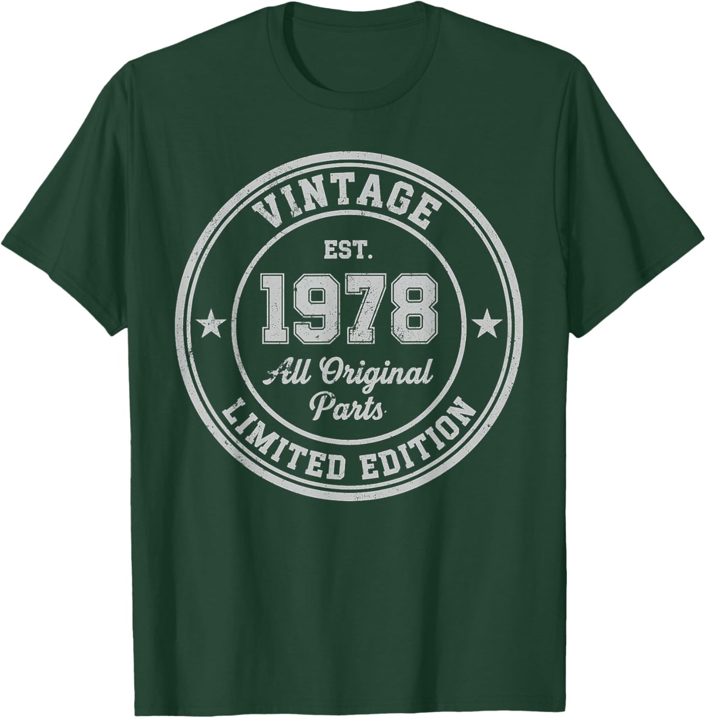 Vintage 1978 All Original Parts 48 Birthday Limited Edition T-Shirt - T-Shirt | Forest