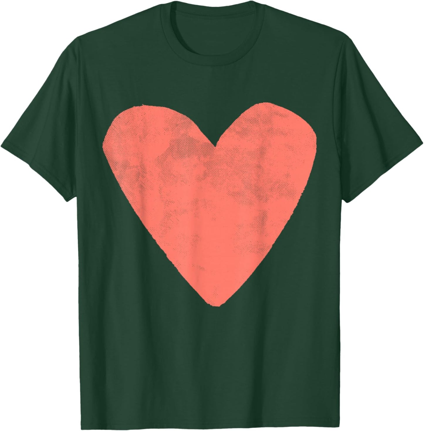 Cute Valentines Day Designer Heart Salmon Pink Valentine T-Shirt - T-Shirt | Forest