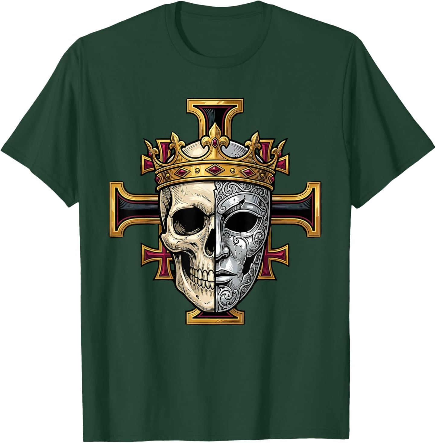 King Baldwin IV Jerusalem Cross Catholic T-Shirt - T-Shirt | Forest