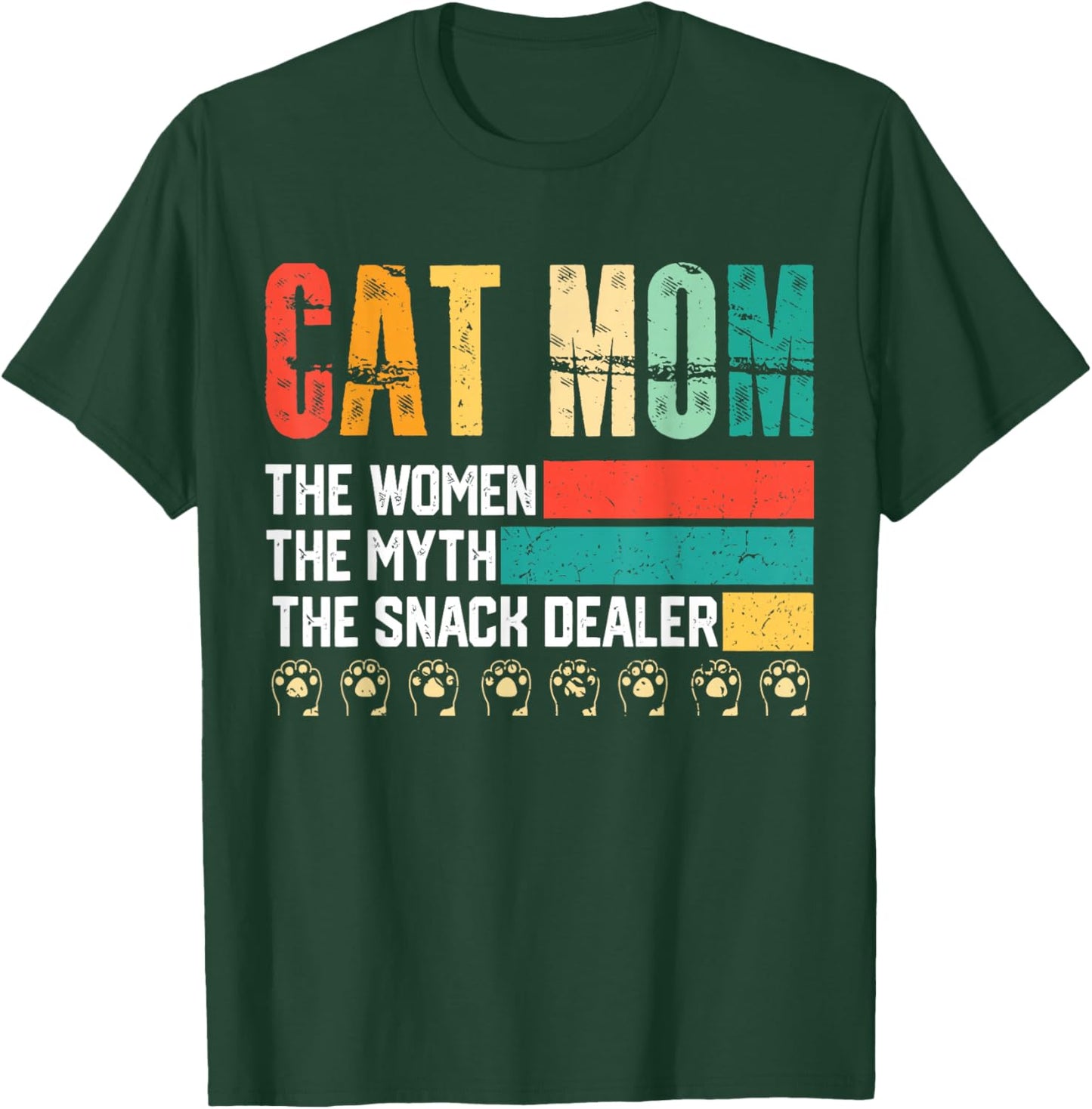 Vintage Cat Mom The Man The Myth Snack Dealer Mother's Day T-Shirt - T-Shirt | Forest