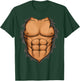 Ripped Abs Costume - Funny Lazy Halloween Muscle Chest T-Shirt - T-Shirt | Forest