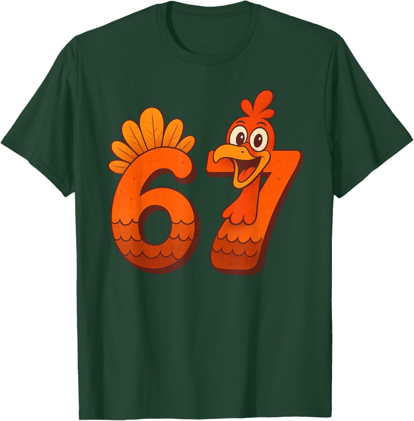 67 Meme Humor Funny 6-7 Thanksgiving Turkey Six Seven Joke T-Shirt - T-Shirt | Forest