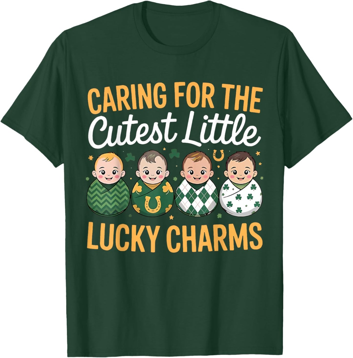 Caring for The Cutest Lucky Charm Shamrock St Patricks Day T-Shirt - T-Shirt | Forest