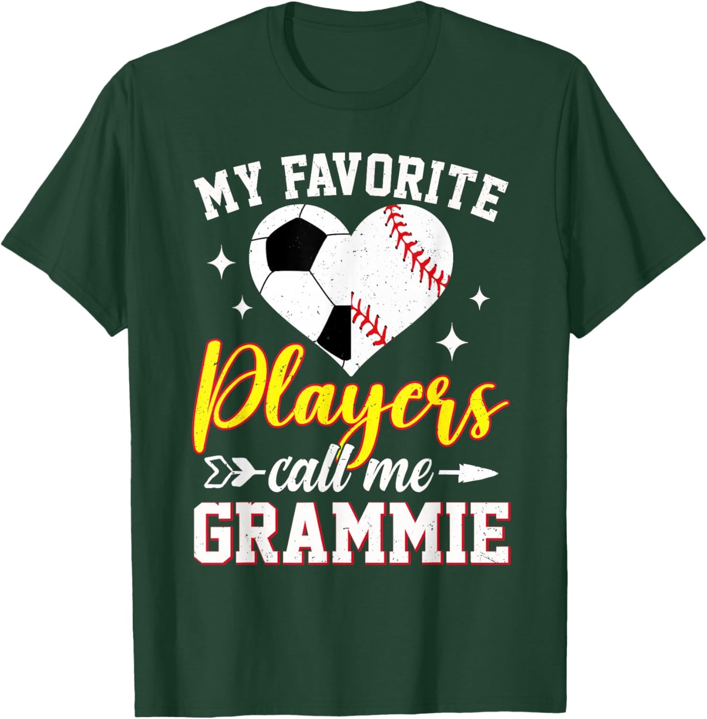My Favorite Soccer Baseball Players Call Me Grammie T-Shirt - T-Shirt | Forest