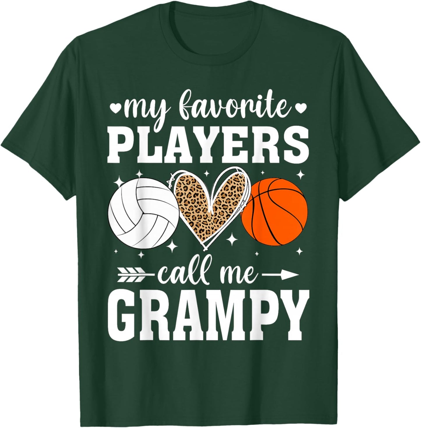 My Favorite Players Call Me Grampy Volleyball Basketball T-Shirt - T-Shirt | Forest