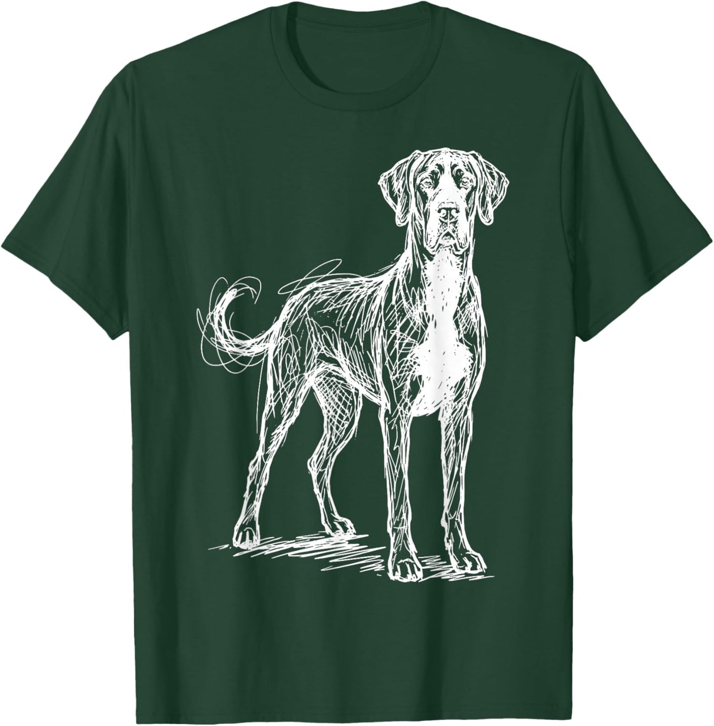 Great Dane Line Art T-Shirt - T-Shirt | Forest