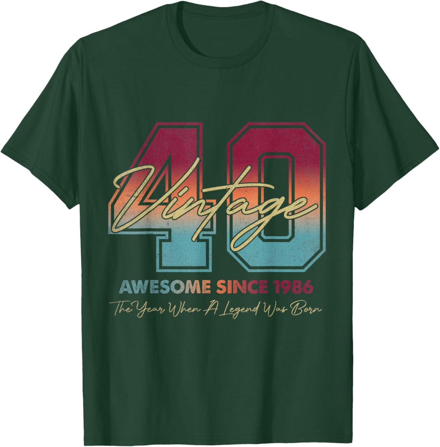 Vintage 40th Birthday Since 1986 Limited Edition 40 Year Old T-Shirt - T-Shirt | Forest