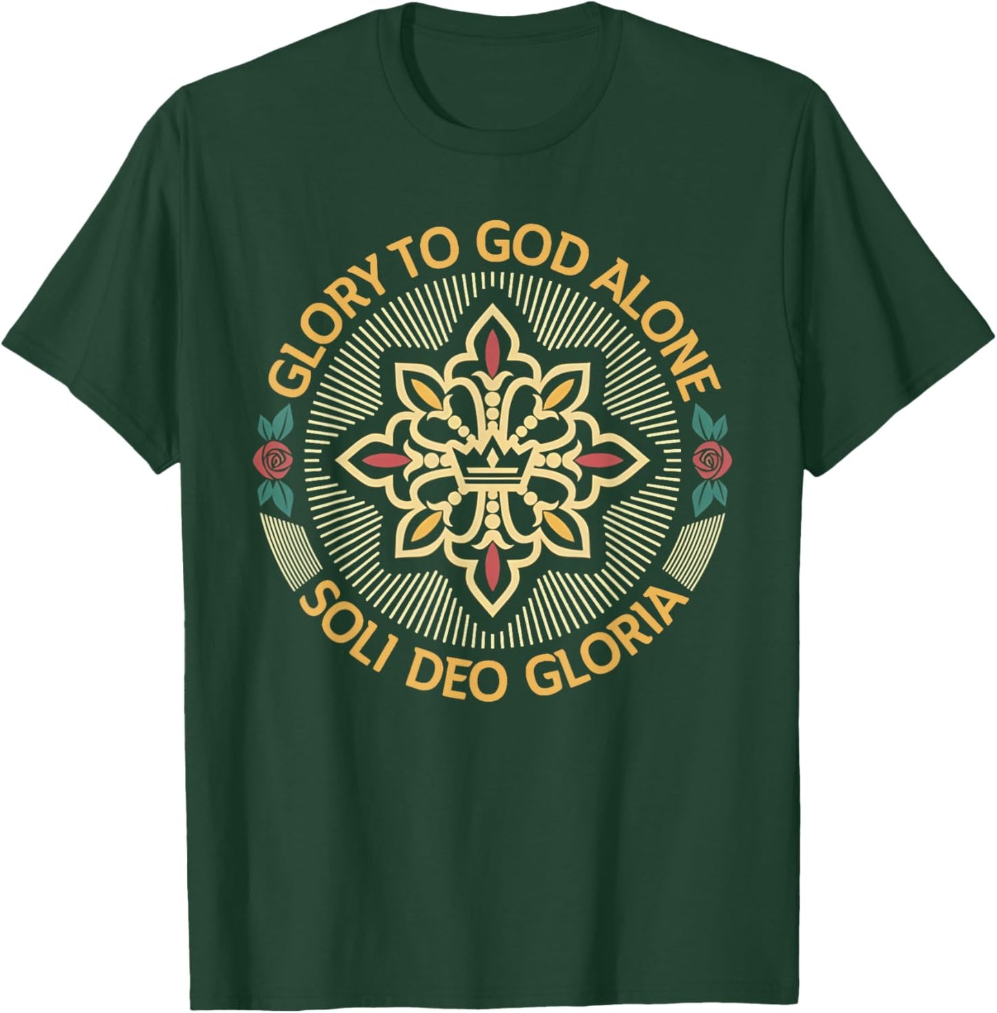 Glory to God Alone Soli Deo Gloria Reformed Faith Design T-Shirt - T-Shirt | Forest