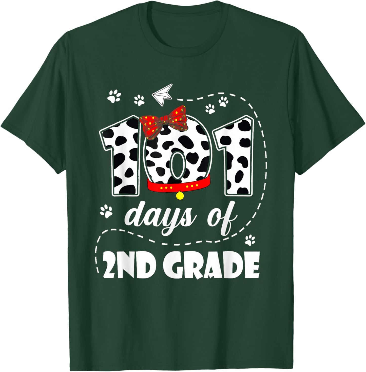 101 Days of 2nd Grade 100 Days of School Kids Teacher T-Shirt - T-Shirt | Forest