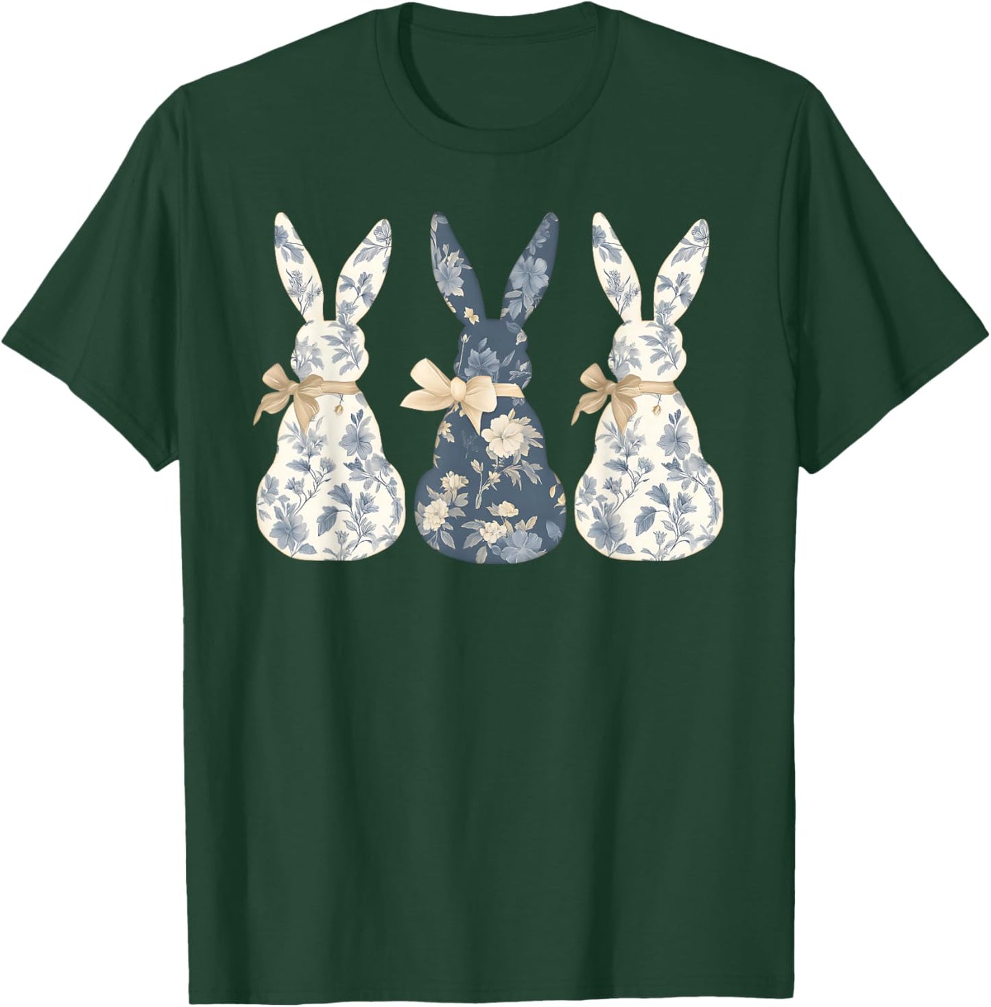 Funny Bunny Wildflower Rabbit Lovers Easter Coquette Bow T-Shirt - T-Shirt | Forest