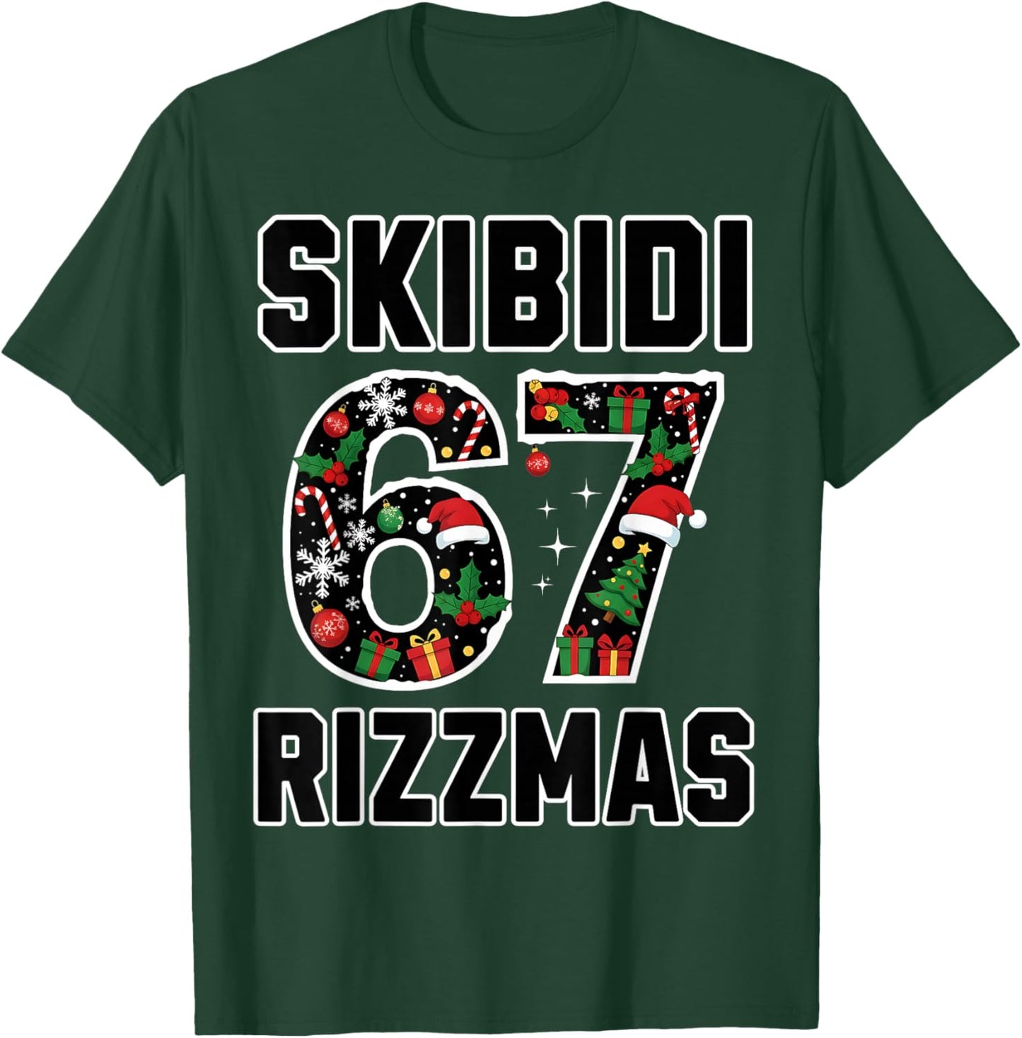 Rizz Christmas 67 Funny Xmas Gen Alpha Skibidi Rizzmas 67 T-Shirt - T-Shirt | Forest