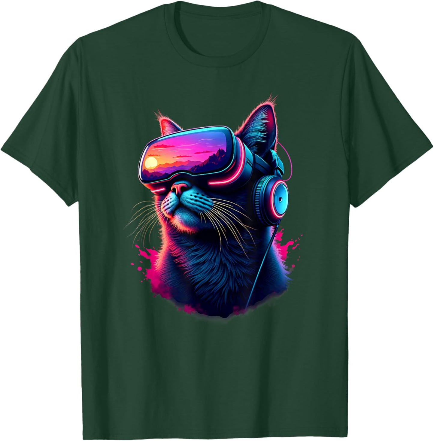 Pastel Goth VR Gamer Cat T-Shirt - T-Shirt | Forest