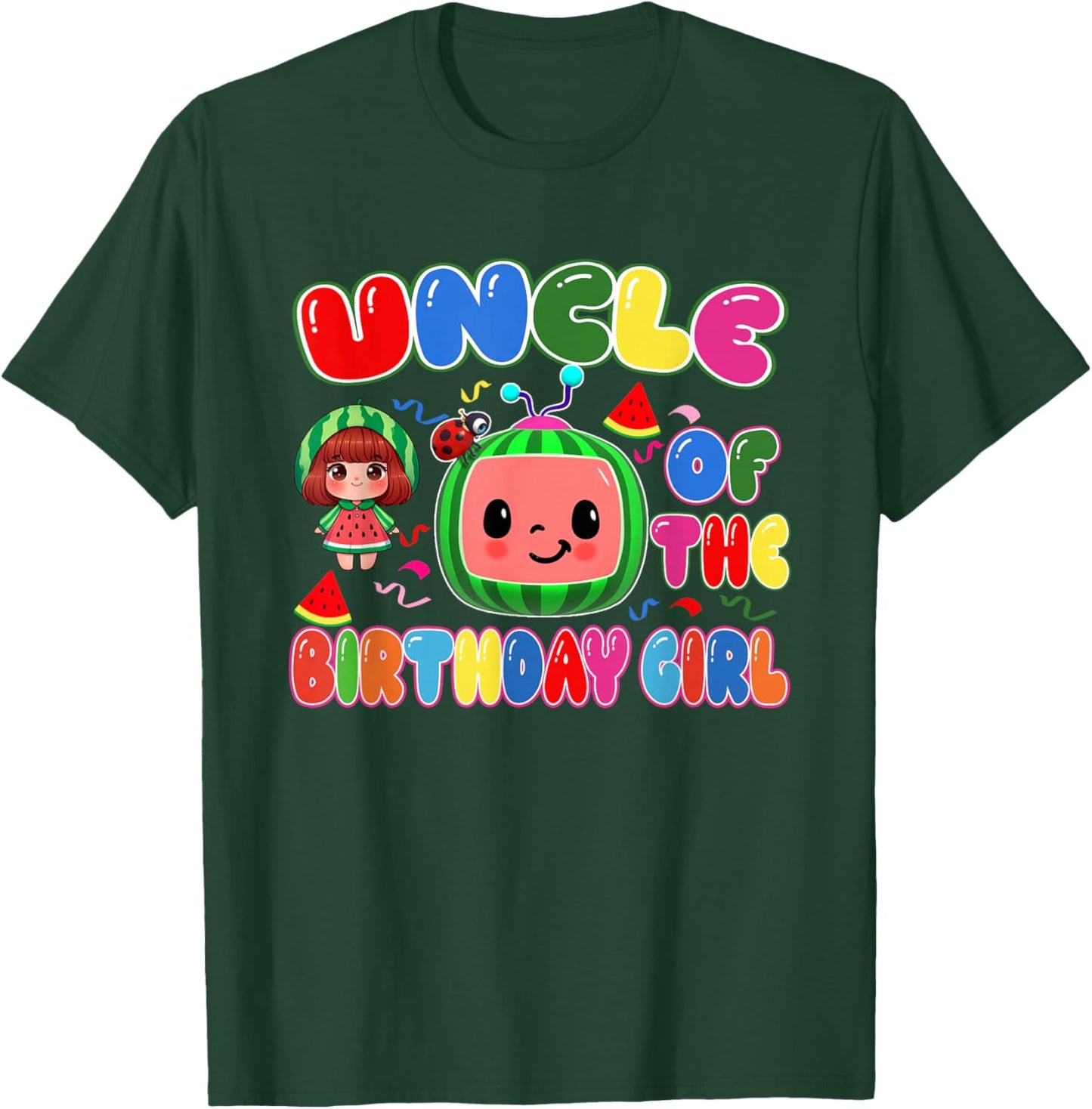 Uncle of The Birthday Girl Melon Family Matching Funny T-Shirt - T-Shirt | Forest