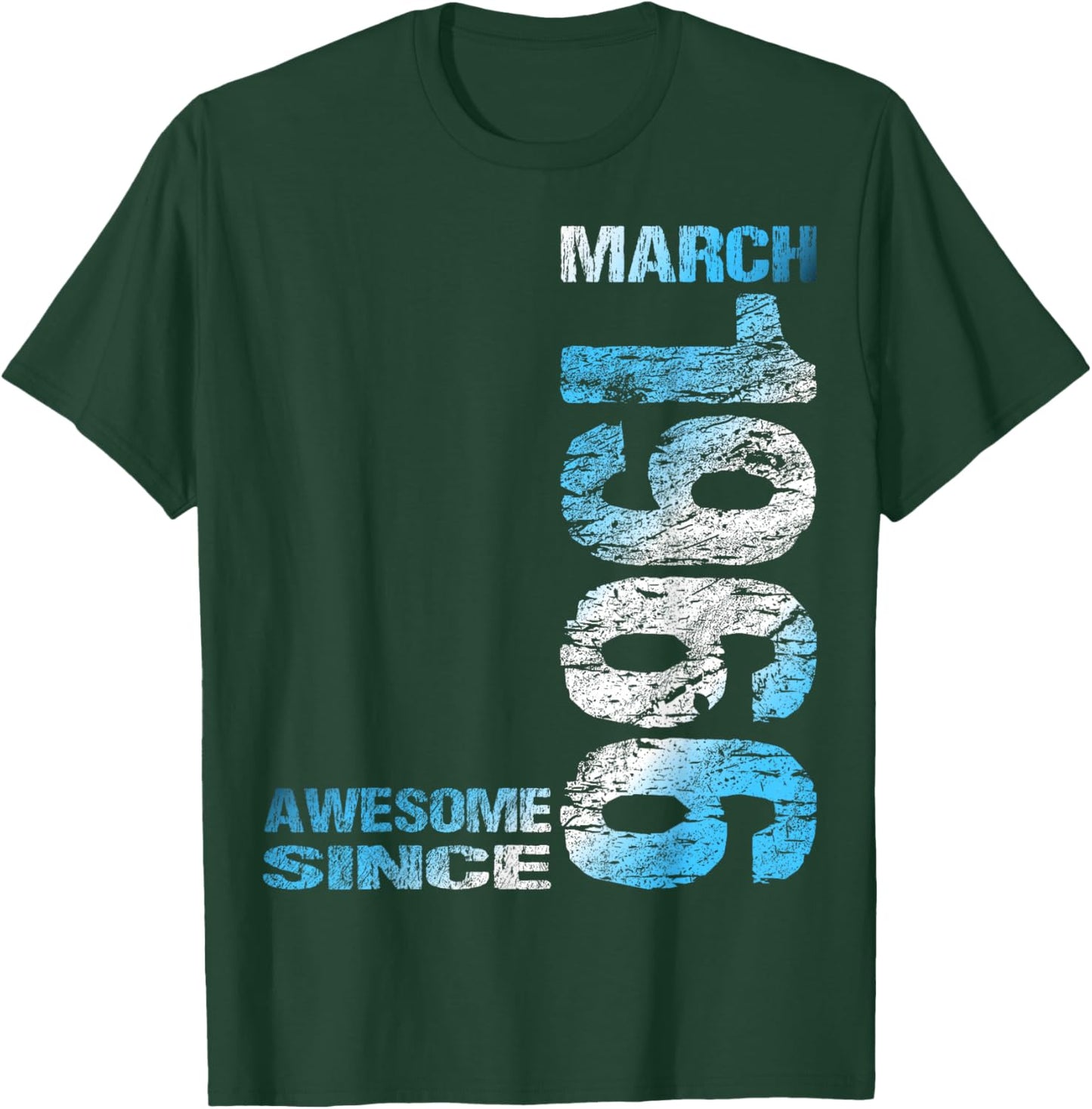 Awesome Since March 1966 60th Birthday T-Shirt - T-Shirt | Forest