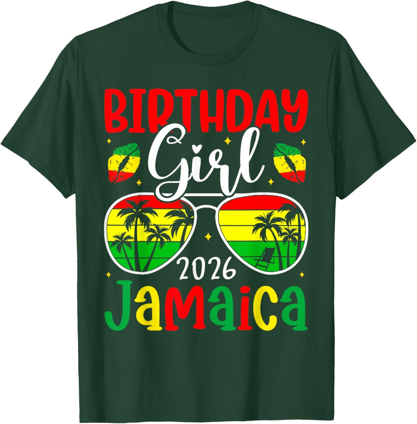 Jamaica Birthday Girl 2026 Bday Crew Party Jamaican Women T-Shirt - T-Shirt | Forest