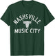 Nashville Music City Bull Head Tennessee T-Shirt - T-Shirt | Forest