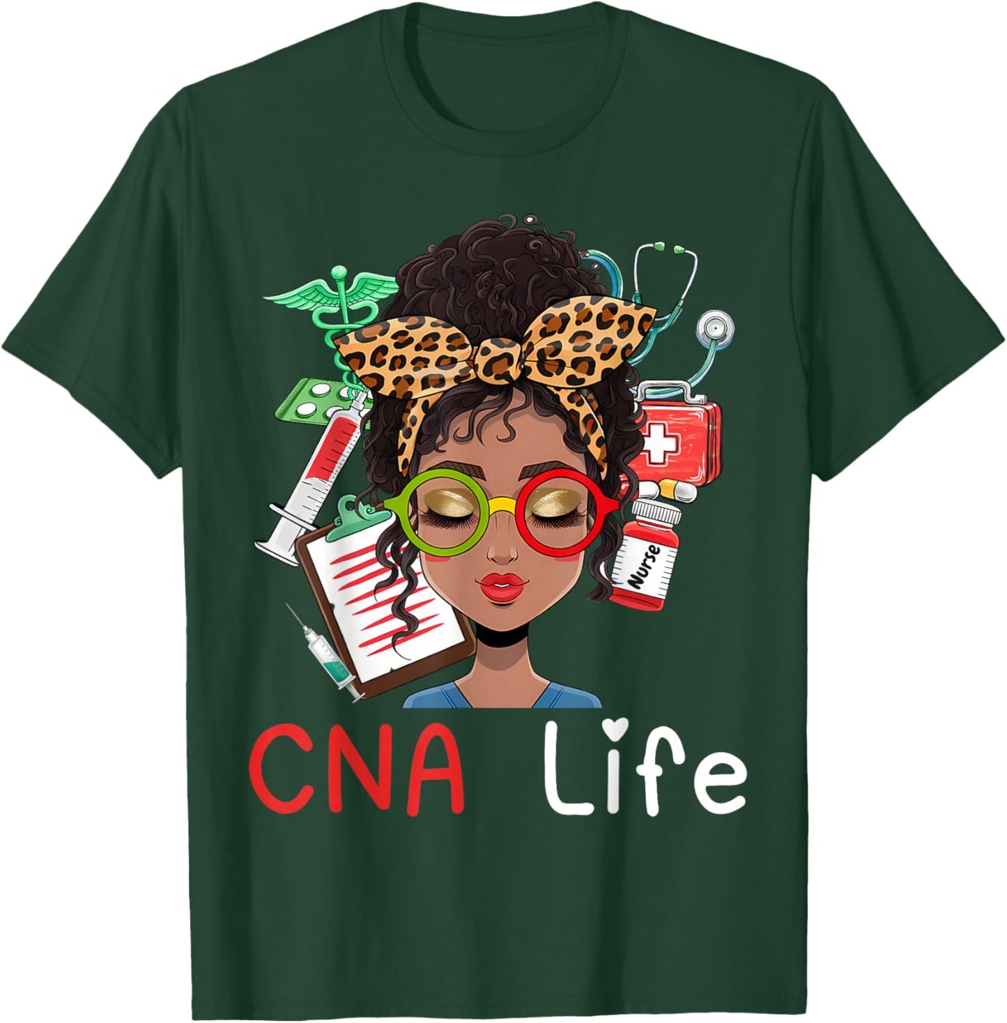 CNA Nurse Black History Month African American T-Shirt - T-Shirt | Forest