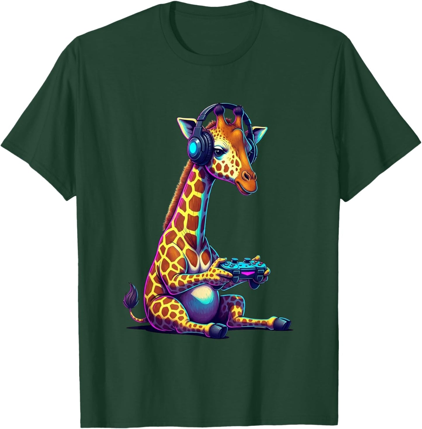 Giraffe Funny Video Games Giraffe T-Shirt - T-Shirt | Forest