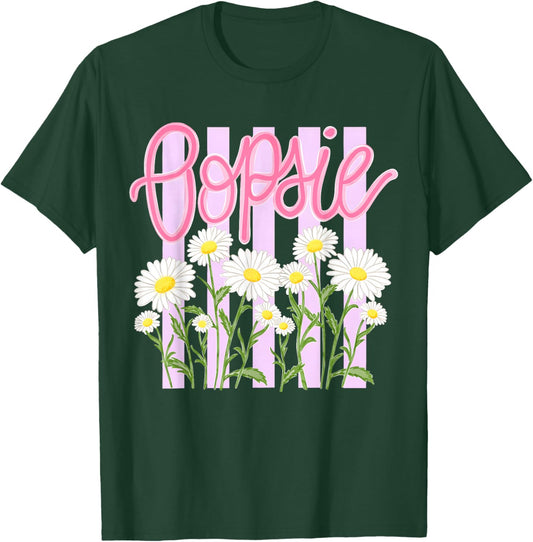 Oopsie Daisy Floral Summer Retro Striped Vintage Women T-Shirt - T-Shirt | Forest