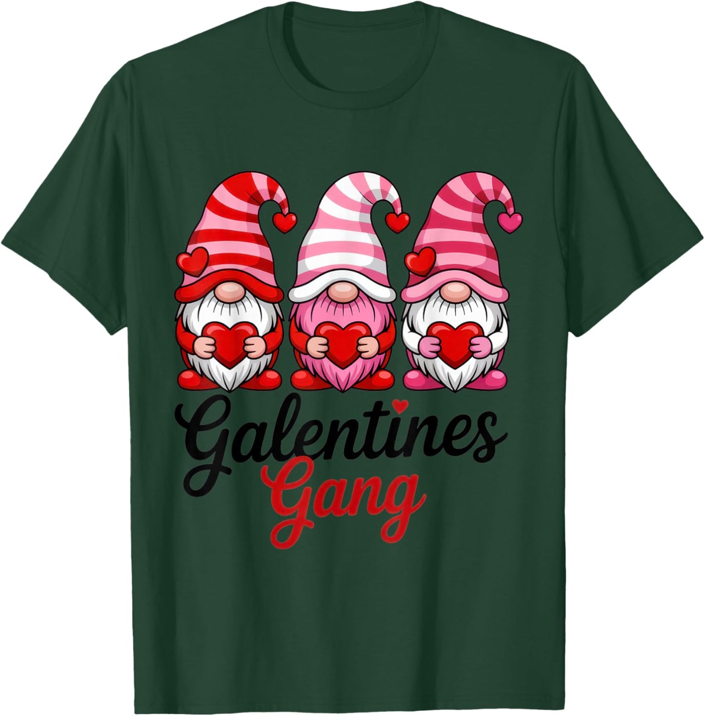 Galentines Gang Funny Valentine's Day Gnomes for Ladies T-Shirt - T-Shirt | Forest