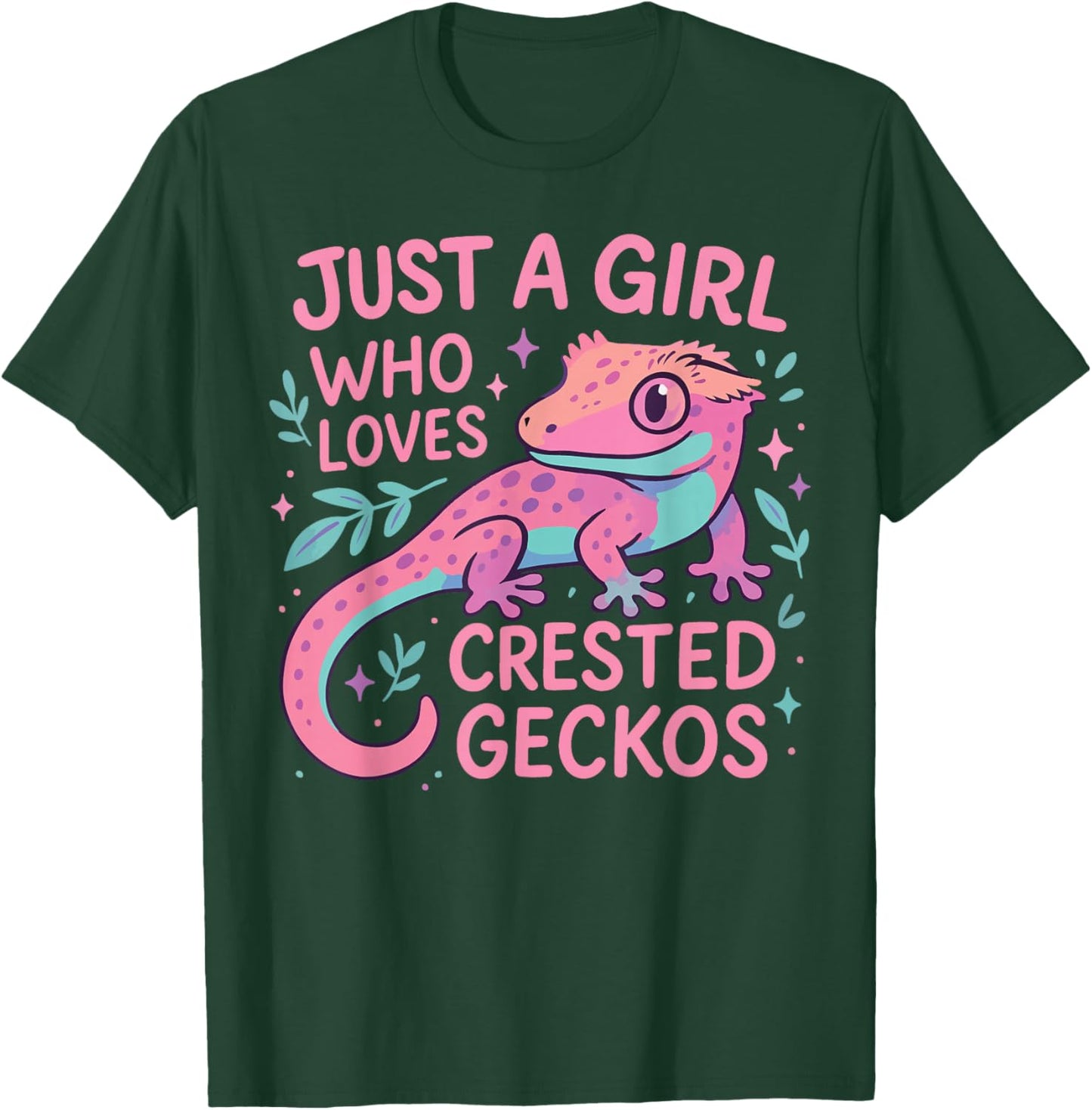 Crested Gecko Just A Girl Who Loves Crested Geckos T-Shirt - T-Shirt | Forest