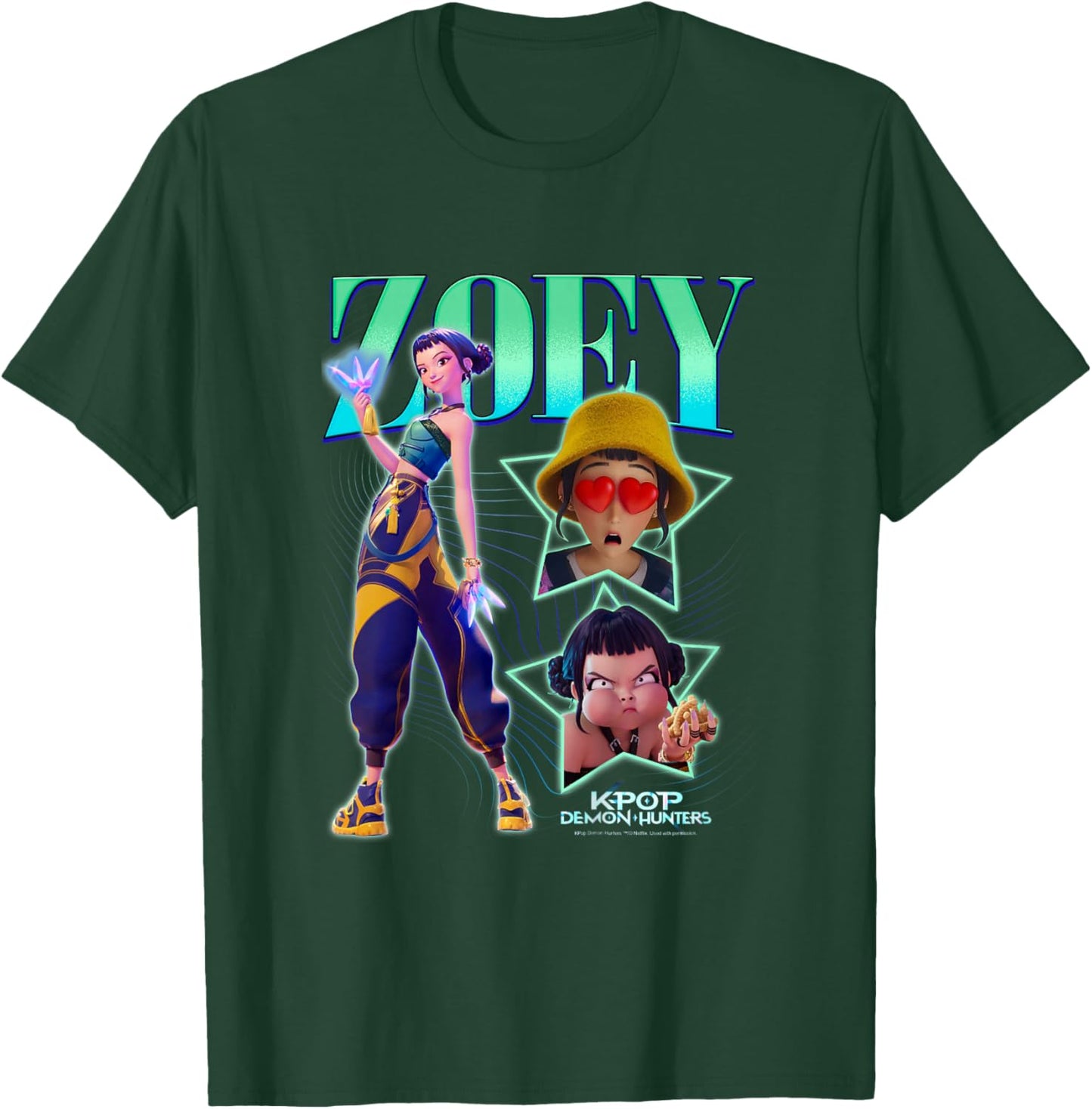 Kpop Demon Hunters Halloween Zoey Showcase Y2K Style Poster T-Shirt - T-Shirt | Forest