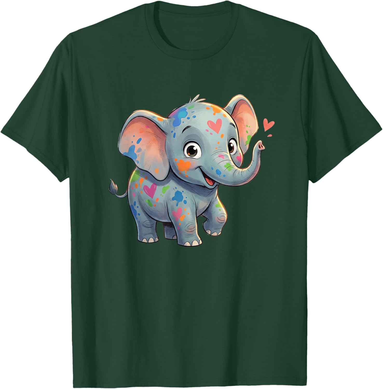Cute Love Elephant for Kids Valentines Day T-Shirt - T-Shirt | Forest