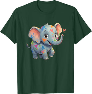 Cute Love Elephant for Kids Valentines Day T-Shirt - T-Shirt | Forest