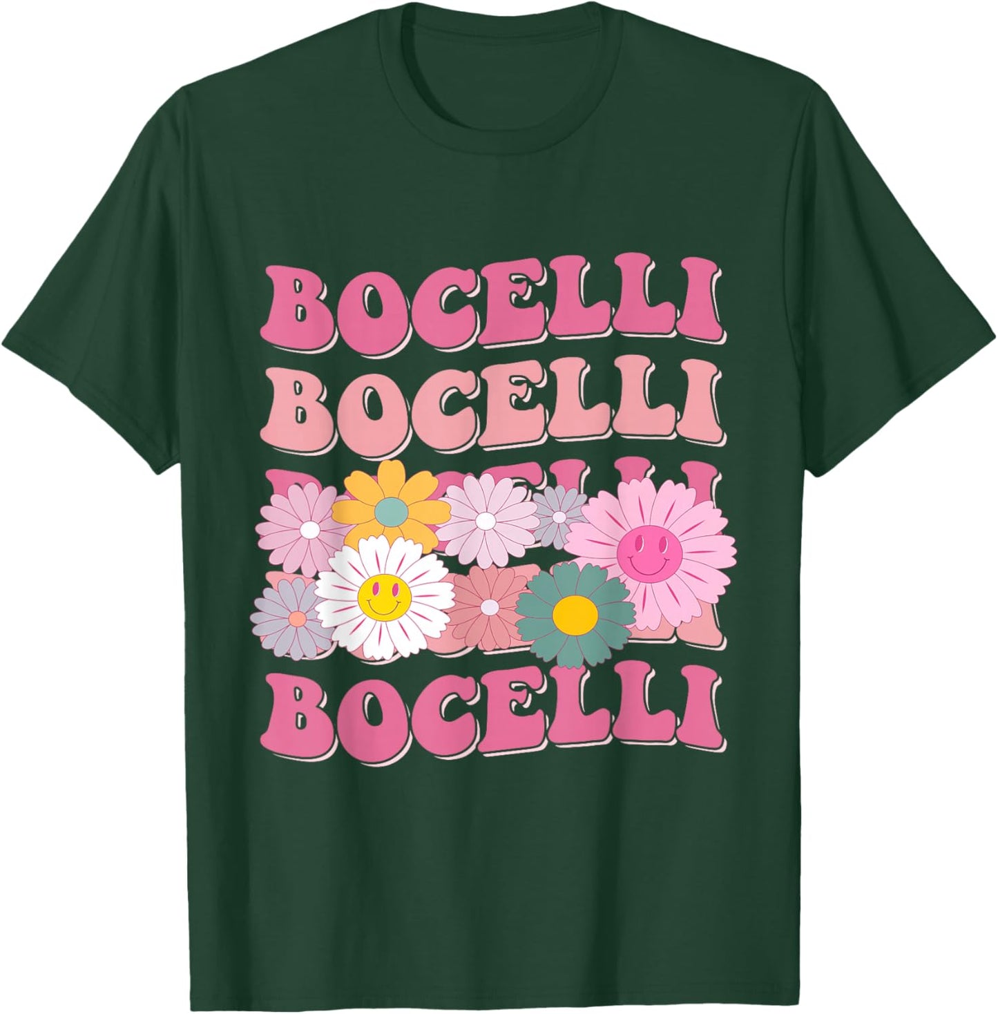 Girl Retro Bocelli First Name Personalized Groovy 80's T-Shirt - T-Shirt | Forest